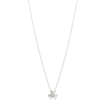 Van Cleef & Arpels 18K White Gold Diamond Mini Frivole Pendant Necklace 1 of 6