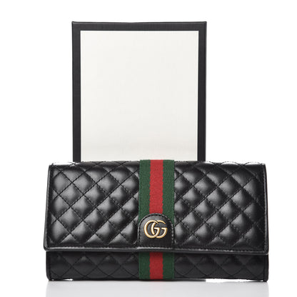 Gucci Calfskin Web Trapuntata GG Continental Wallet Black 8 of 8