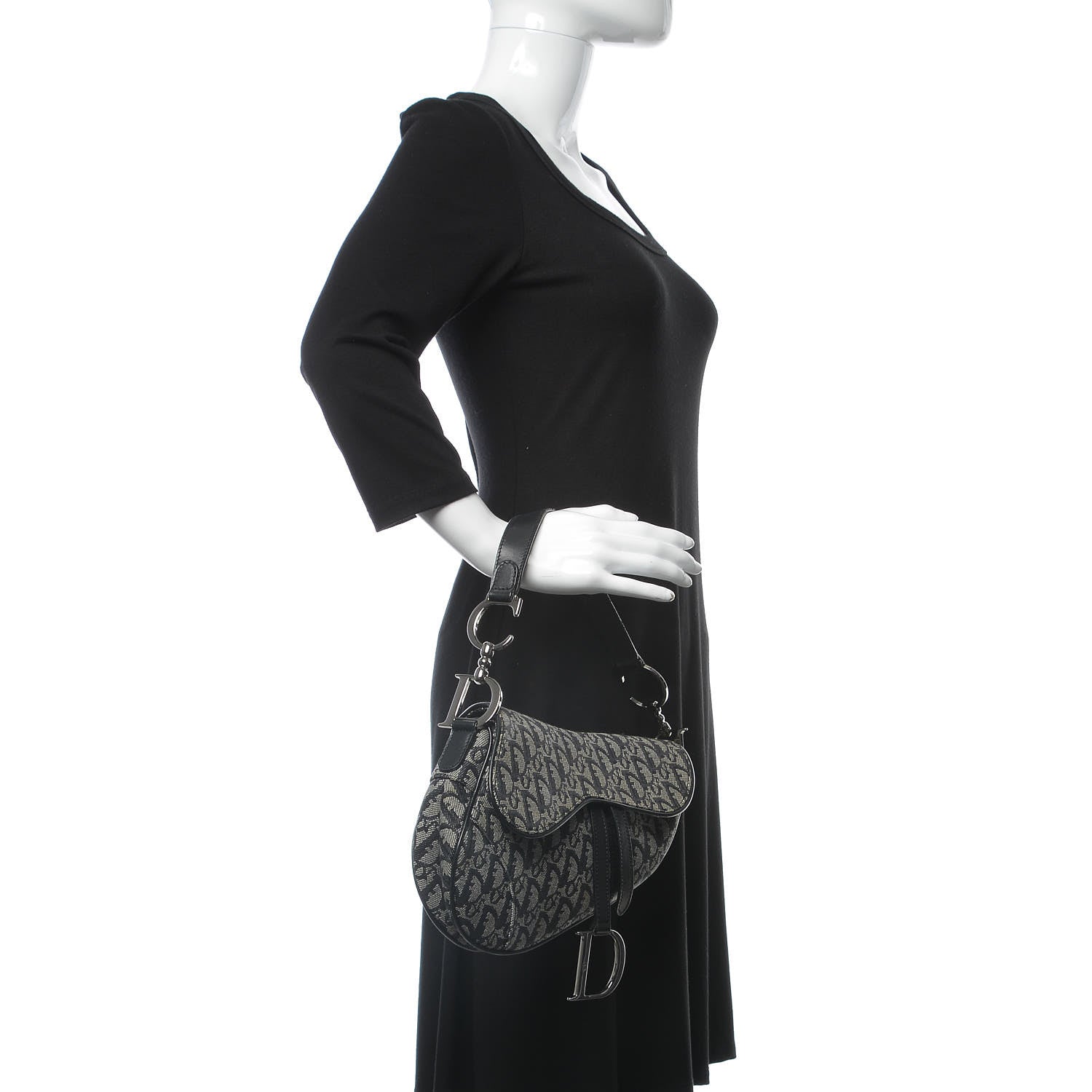 Christian Dior Monogram Saddle Bag Black 2 of 10