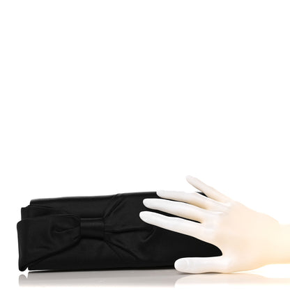 Christian Louboutin Satin Bow Clutch Black 2 of 8