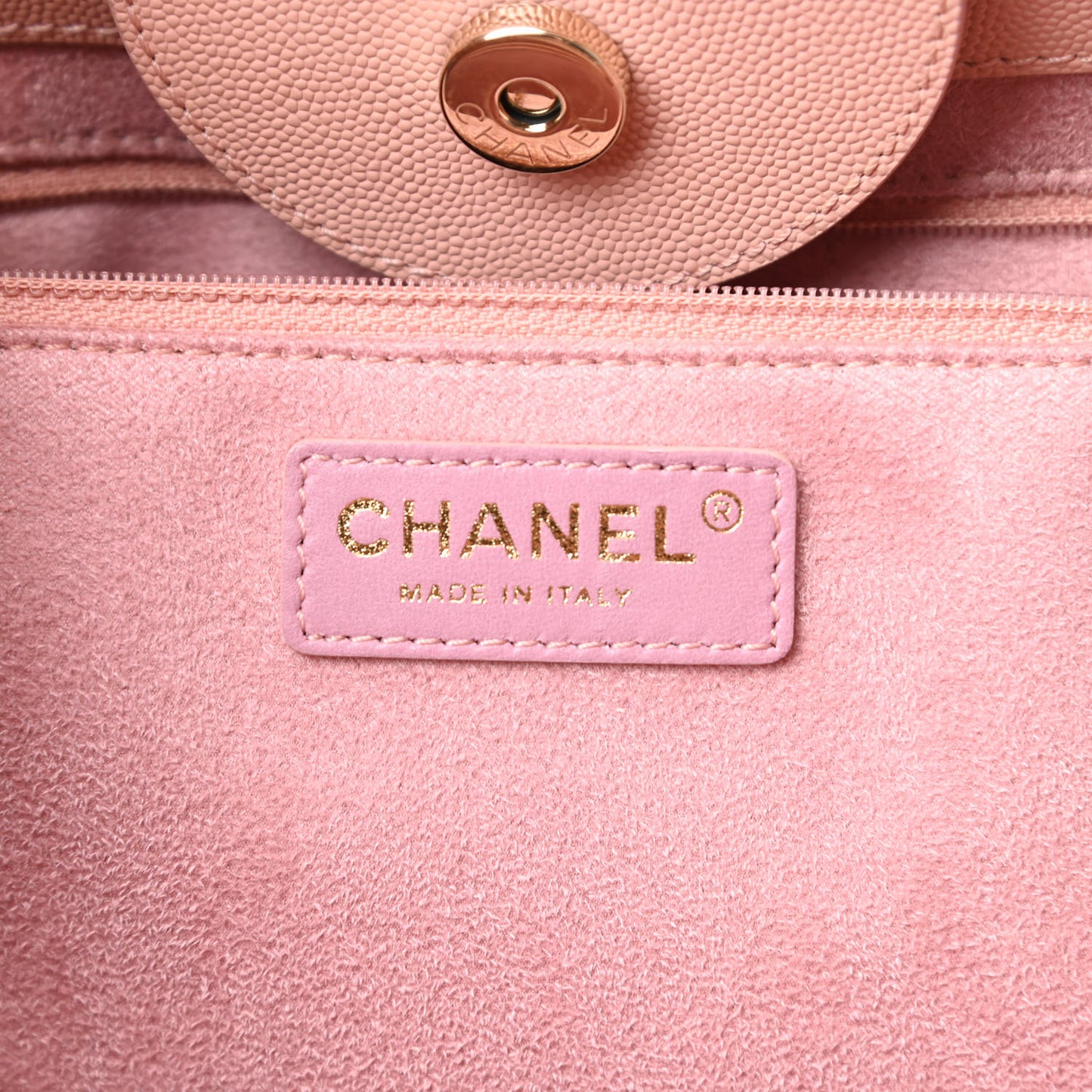 Caviar Small Studded Deauville Tote Light Pink