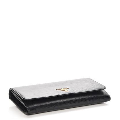 Prada Vitello Move Continental Flap Travel Wallet Black 4 of 9