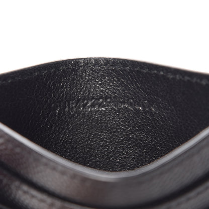 Saint Laurent Grain De Poudre Matelasse Chevron Monogram Credit Card Case Black 7 of 7
