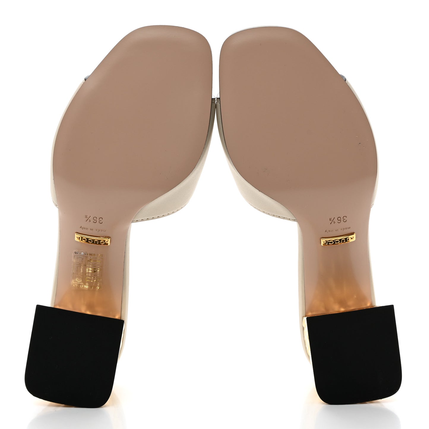 Cosmos Softy Calfskin Interlocking G Cut Out 55mm Slide Sandals 36.5 Mystic White