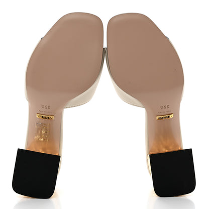Gucci Cosmos Softy Calfskin Interlocking G Cut Out 55mm Slide Sandals 36.5 Mystic White 5 of 8