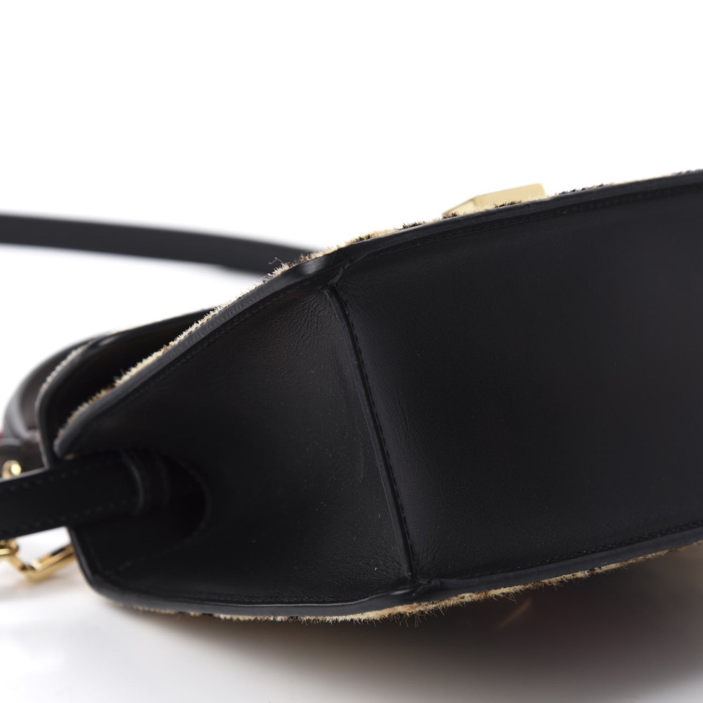 Calf Hair Leopard Print Mini Sylvie Top Handle Bag Naturale Black