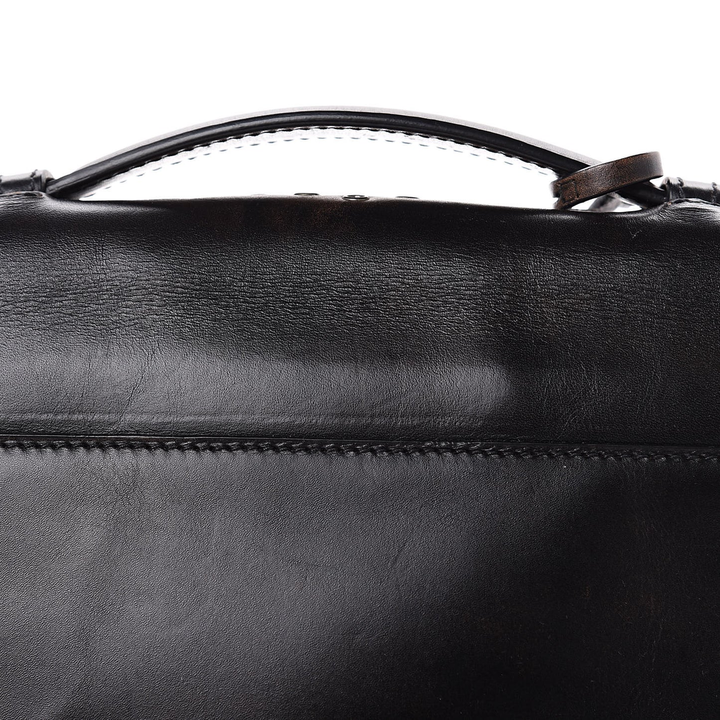 Vitello Vintage Studded Sound Twin Pocket Satchel Ebano