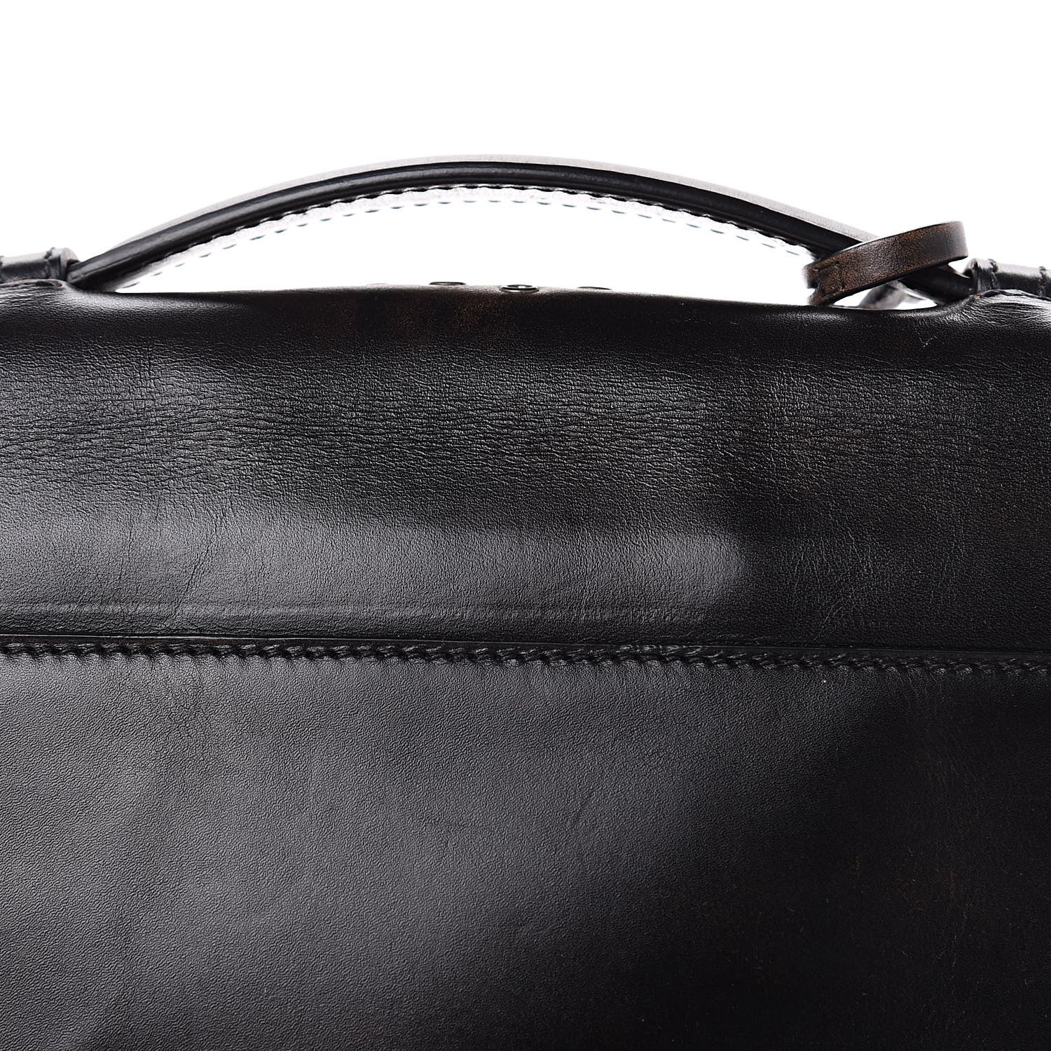 Prada Vitello Vintage Studded Sound Twin Pocket Satchel Ebano 14 of 17