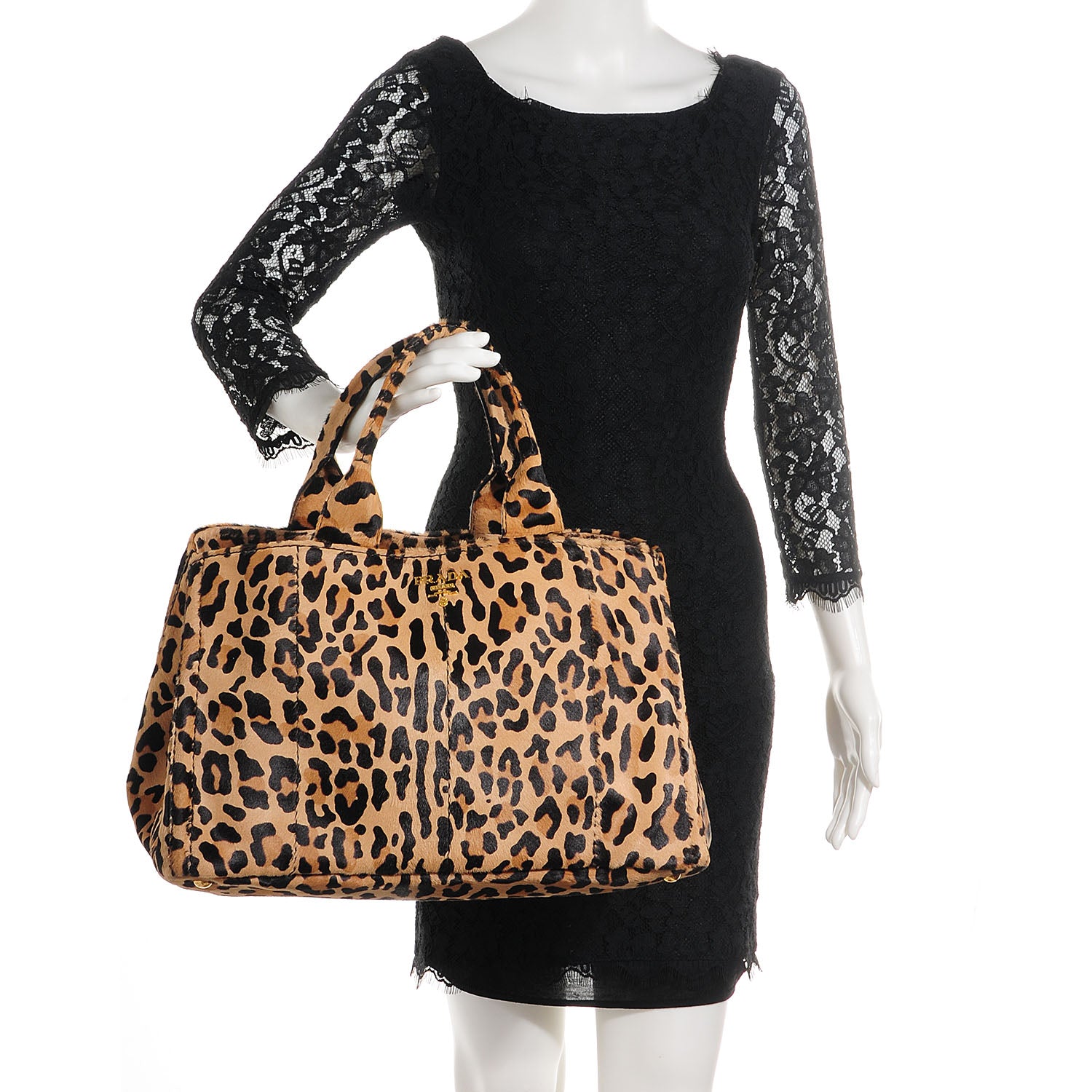 Prada Calf Hair Leopard Print Shopping Tote 2 of 10