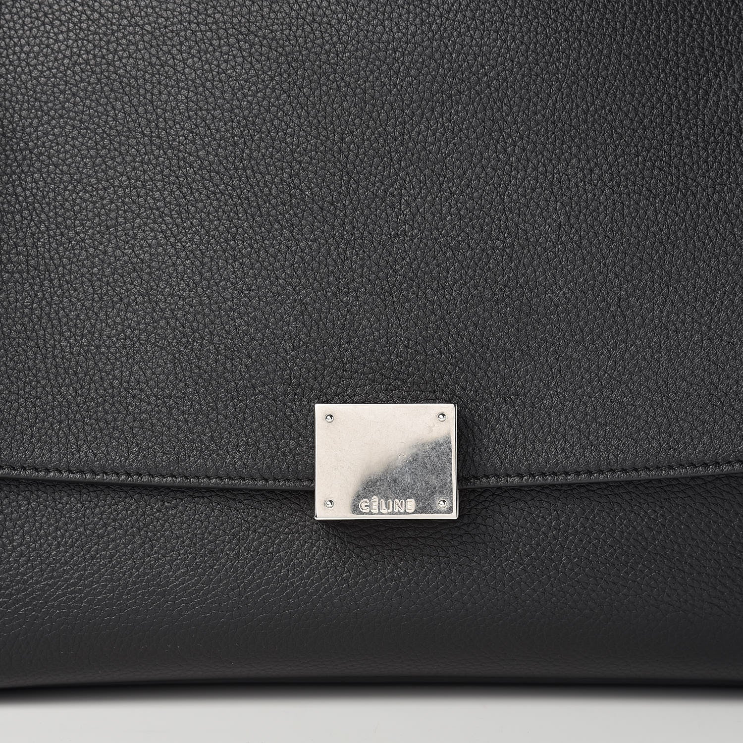 Celine Drummed Calfskin Suede Small Trapeze Black 8 of 16