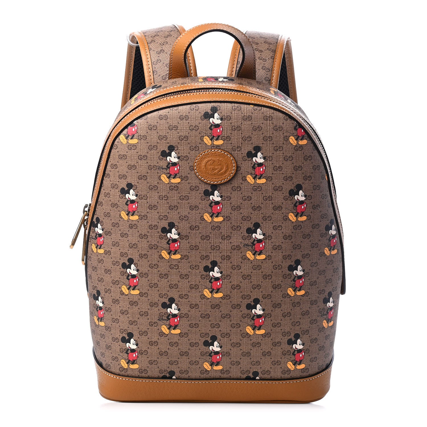 Gucci X DISNEY Mini Vintage GG Supreme Monogram Mickey Mouse Small Dome Backpack Beige Vintage Sun Oil 1 of 9
