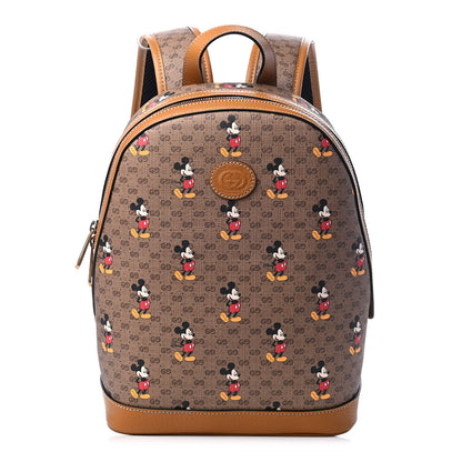 Gucci X DISNEY Mini Vintage GG Supreme Monogram Mickey Mouse Small Dome Backpack Beige Vintage Sun Oil 1 of 9