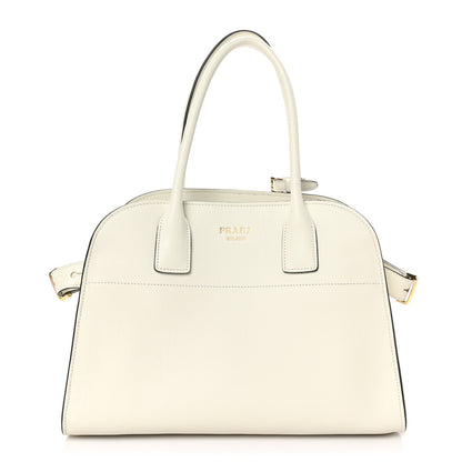 Prada Soft Grain Calfskin Medium Tote Bag White 1 of 9
