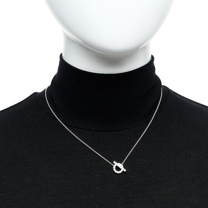 Hermes 18K White Gold Diamond Finesse Pendant Necklace 2 of 6