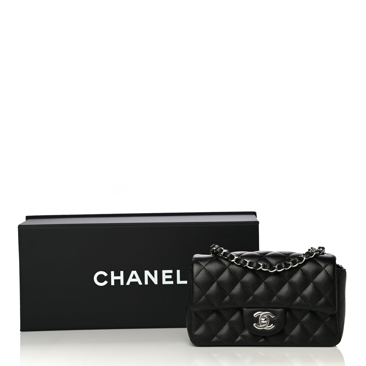 Caviar Quilted Mini Rectangular Flap Black