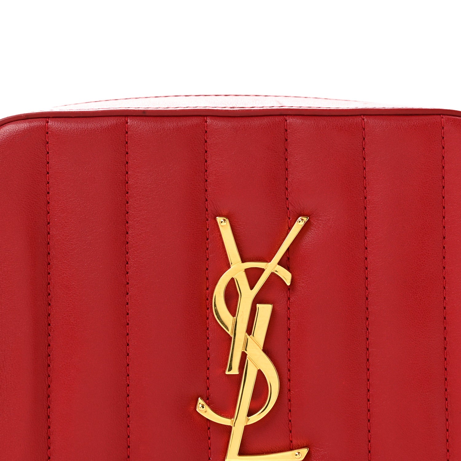 Saint Laurent Lambskin Matelasse Vicky Monogram Belt Bag Eros Red 8 of 11