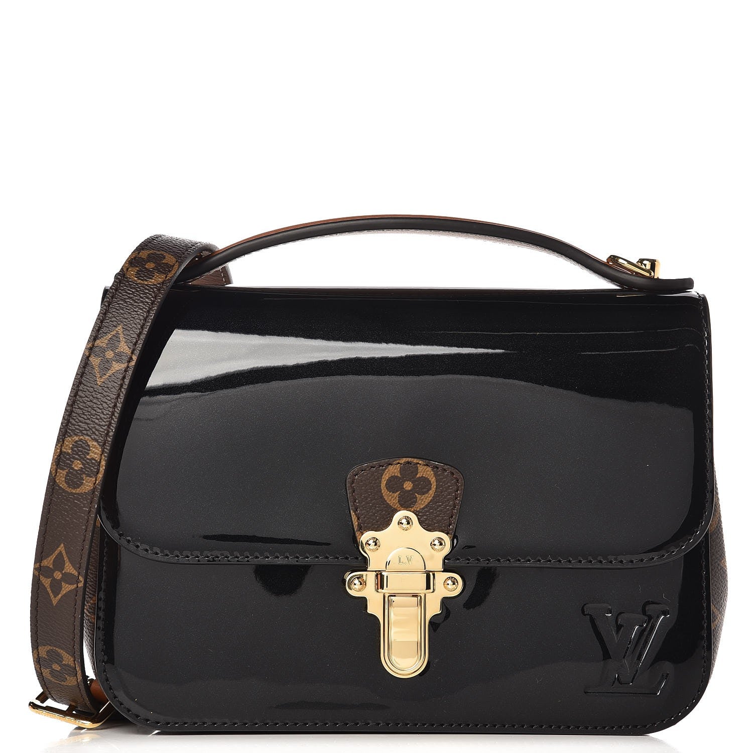 Louis Vuitton Patent Calfskin Monogram Cherrywood BB Black 1 of 7