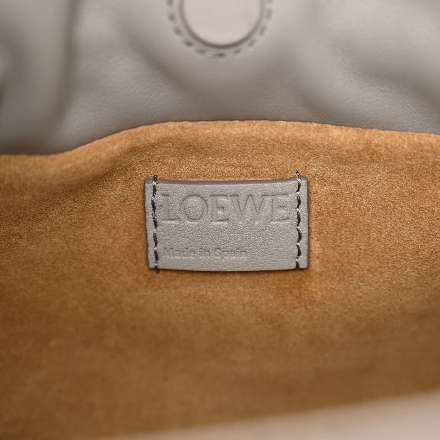 Loewe Calfskin Mini Flamenco Knot Clutch Pearl Grey 6 of 10