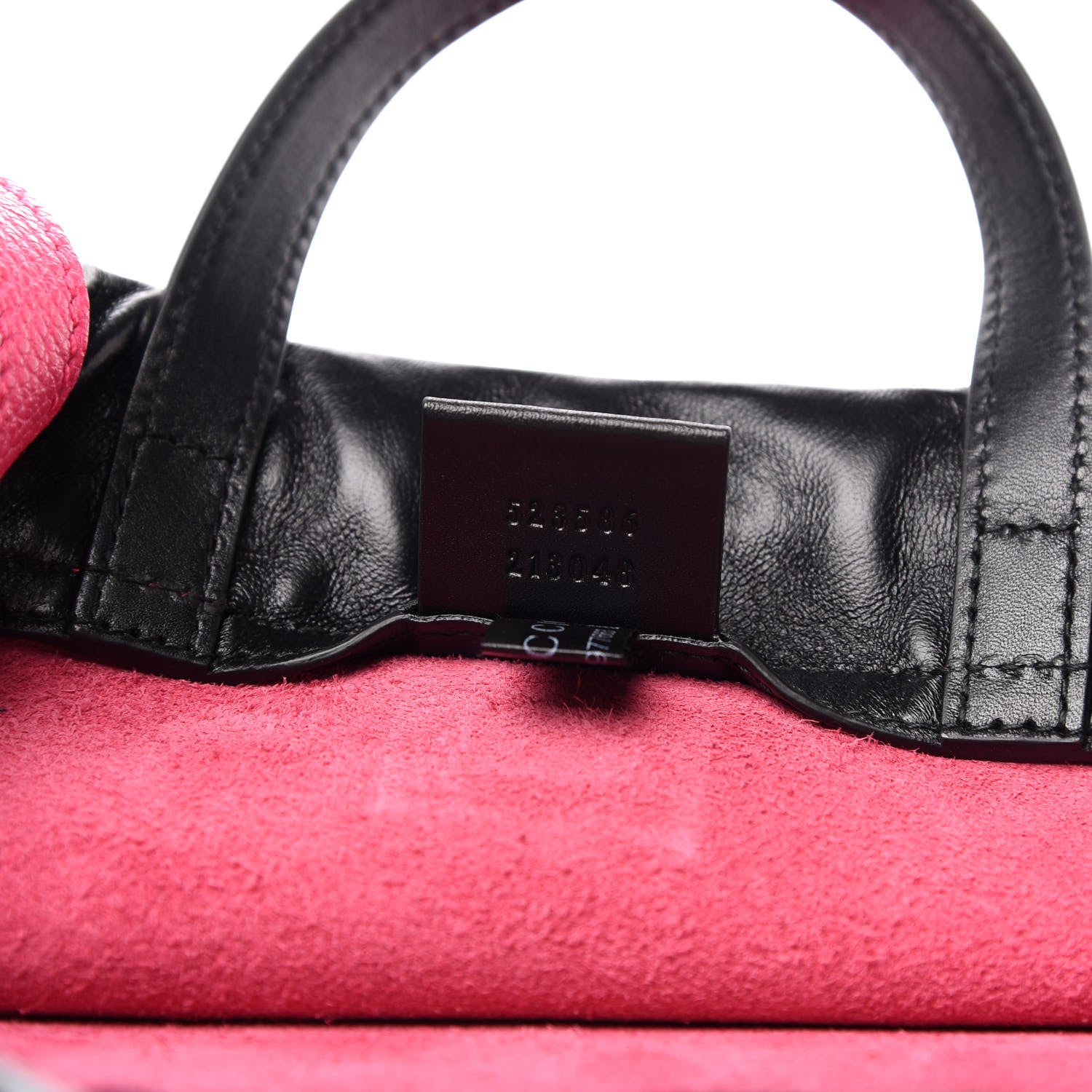 Gucci Grained Calfskin Logo Drawstring Backpack Box Pink Green Black 7 of 10