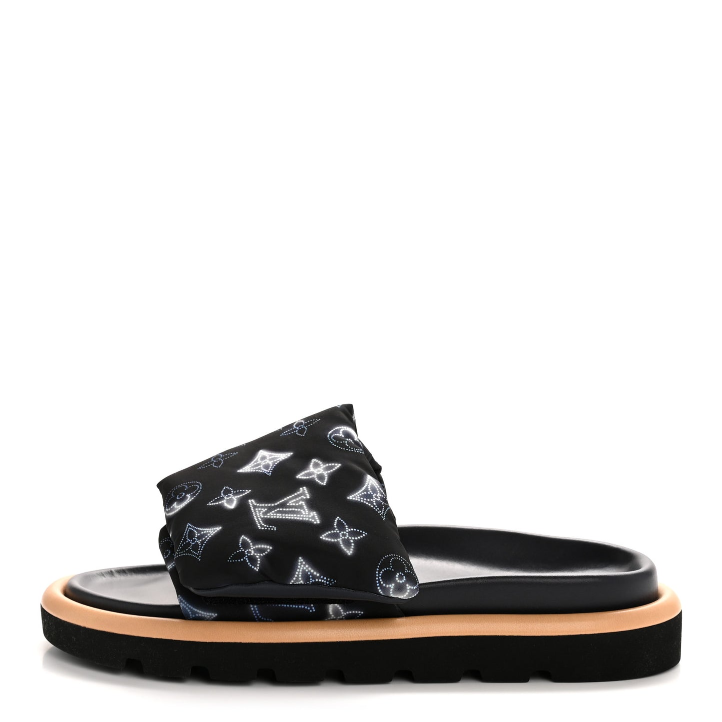 Nylon Monogram Womens Pool Pillow Comfort Mules 40 Navy Blue