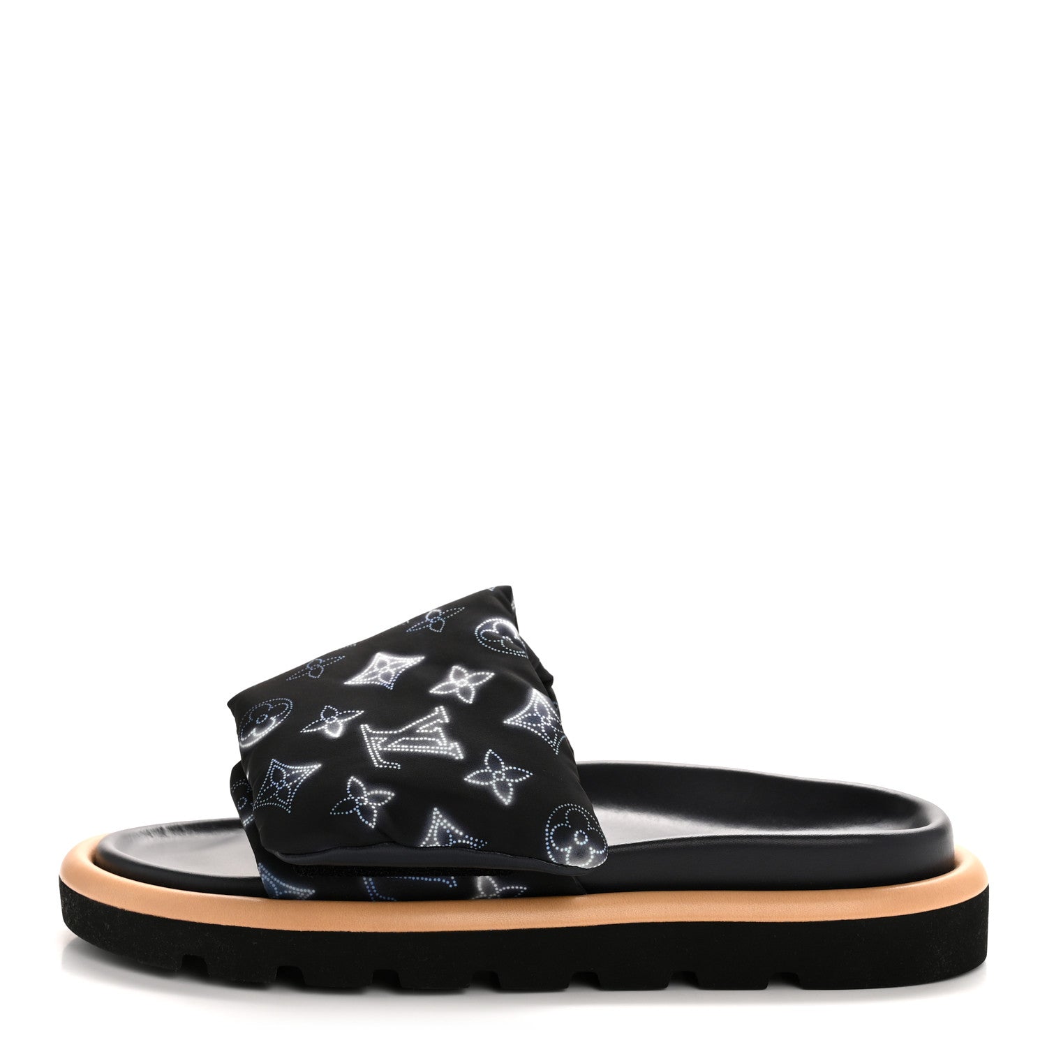 Louis Vuitton Nylon Monogram Womens Pool Pillow Comfort Mules 40 Navy Blue 1 of 9