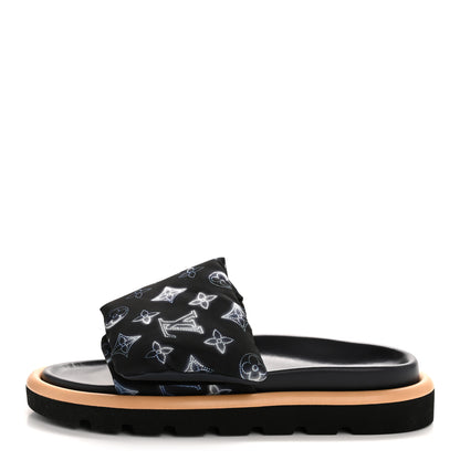 Louis Vuitton Nylon Monogram Womens Pool Pillow Comfort Mules 40 Navy Blue 1 of 9