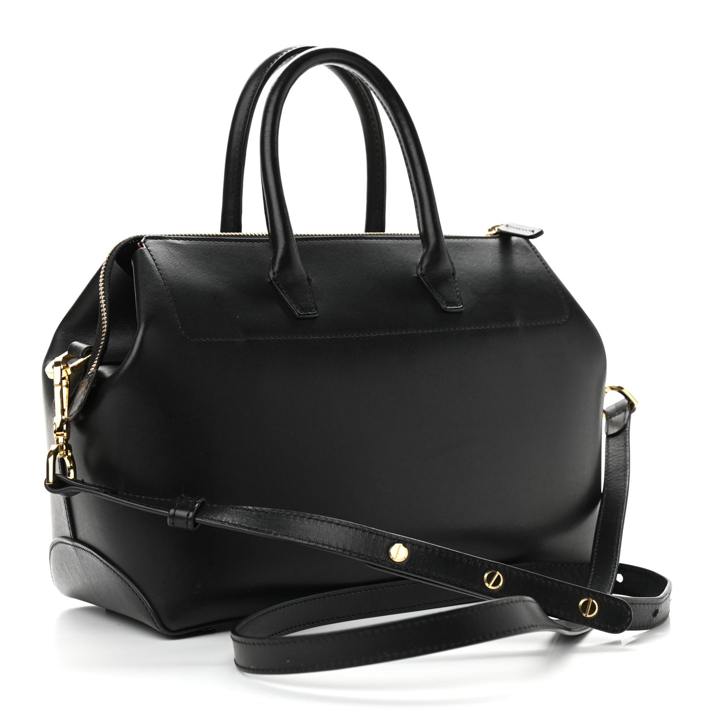 Calfskin Mini Travel Crossbody Bag Black Flamma