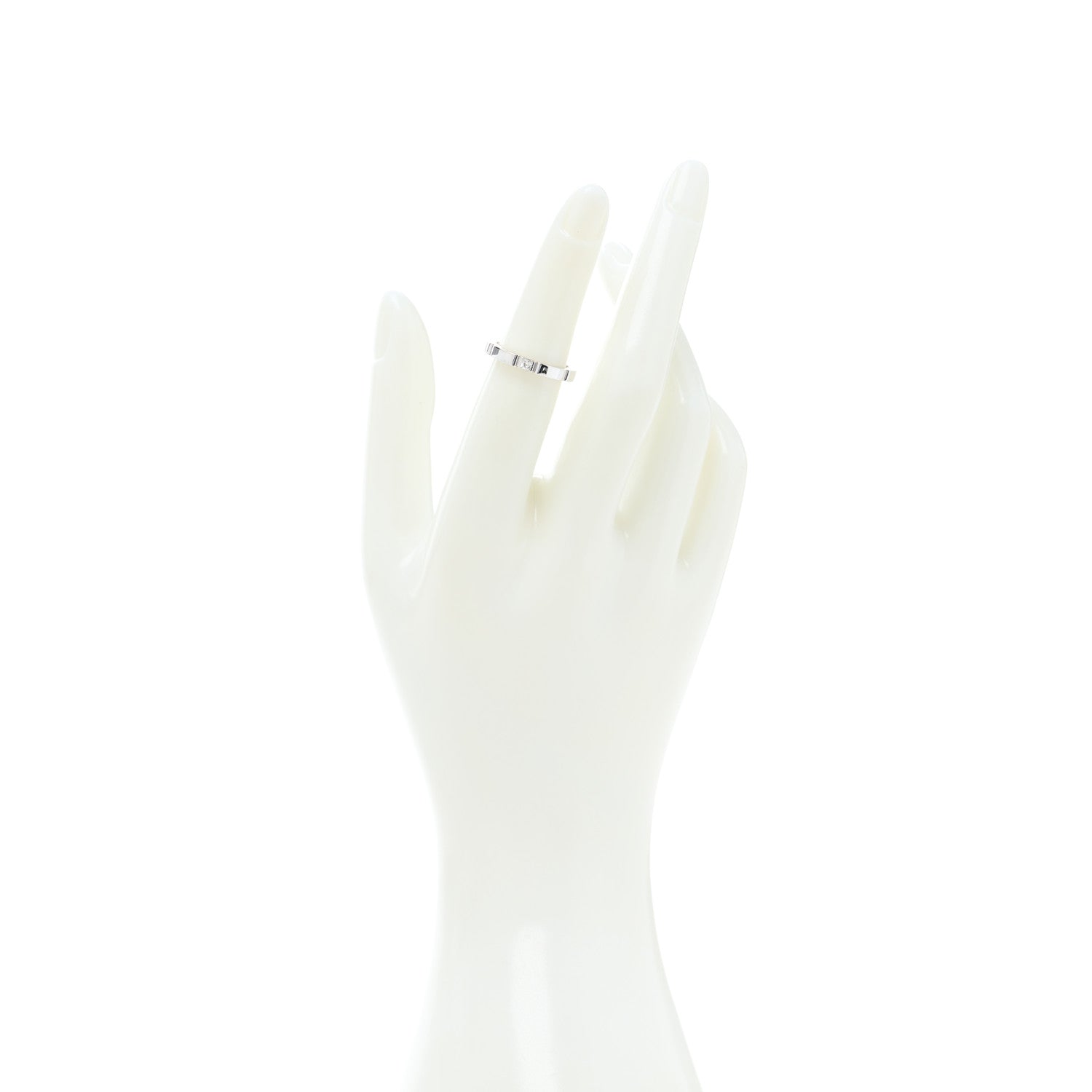 Cartier 18K White Gold Diamond 2.5mm Maillon Panthere Wedding Band Ring 49 4.75 2 of 4
