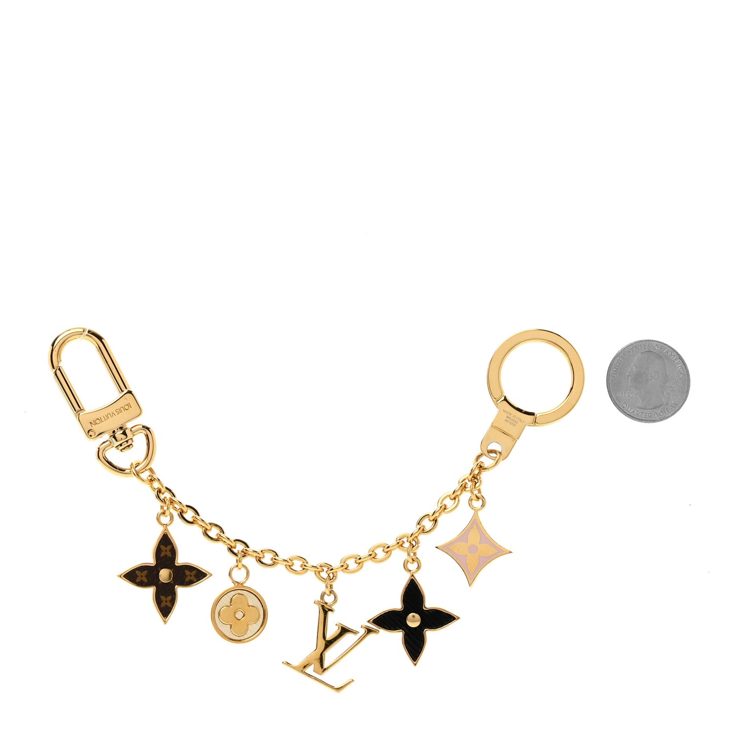 Monogram Spring Street Bag Charm Key Holder Gold