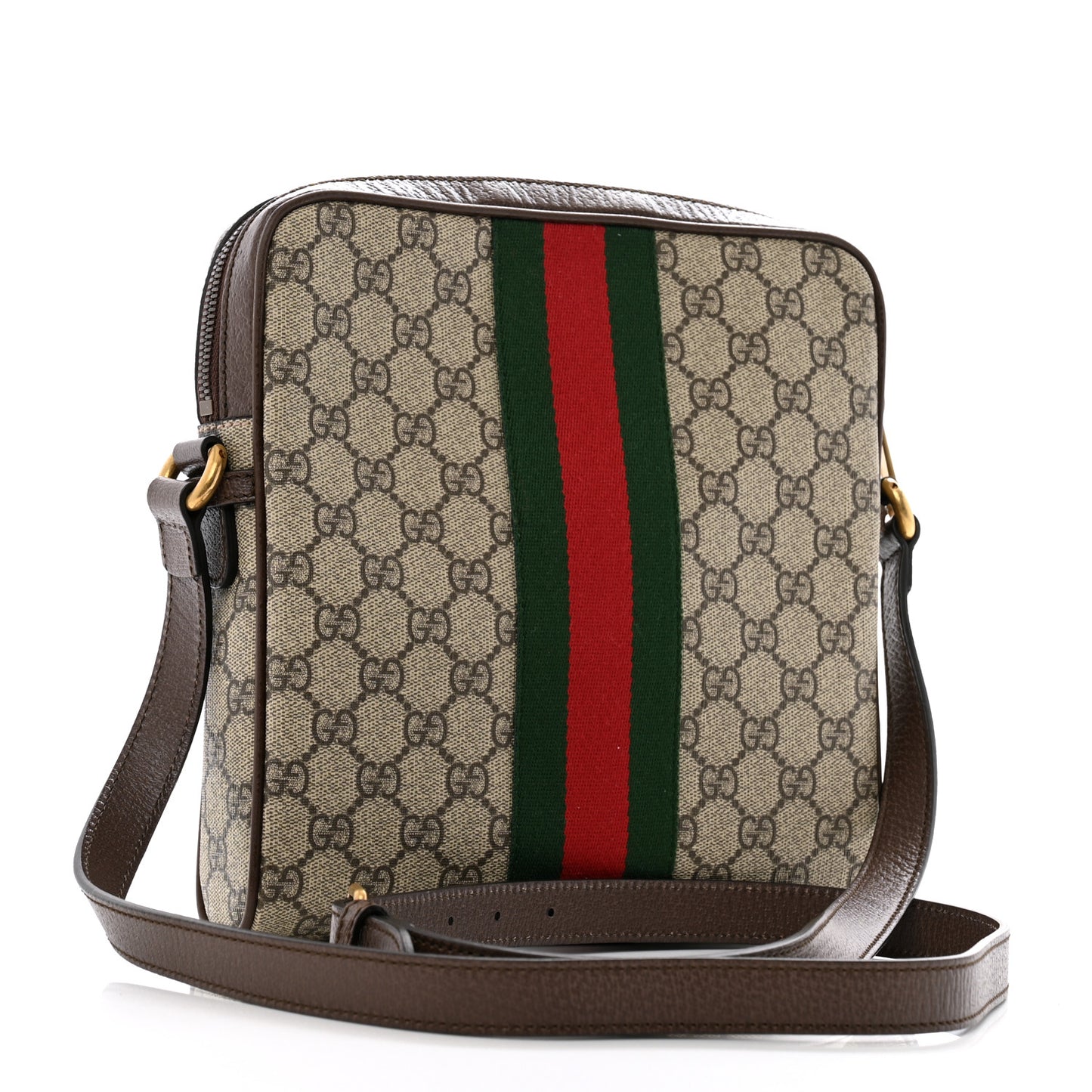 GG Supreme Monogram Web Small Ophidia Messenger Bag Brown