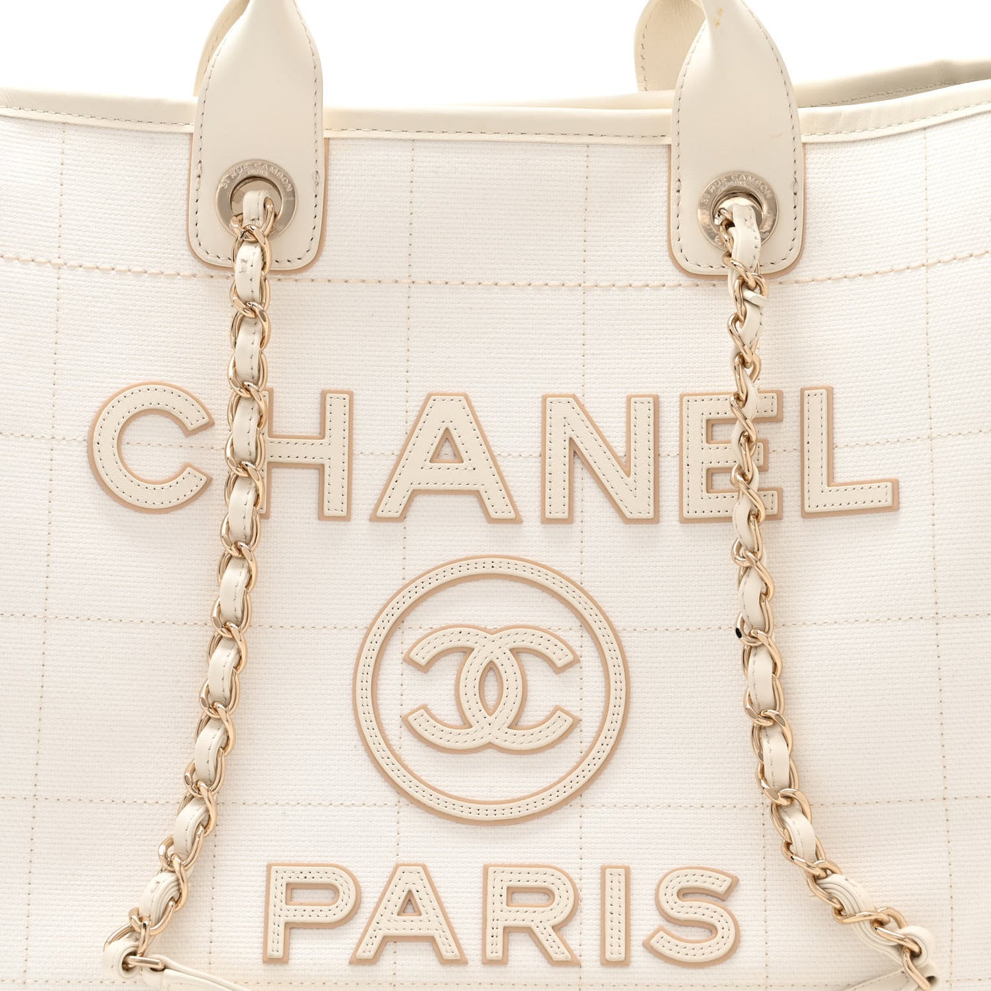 Cotton Medium Deauville Tote White