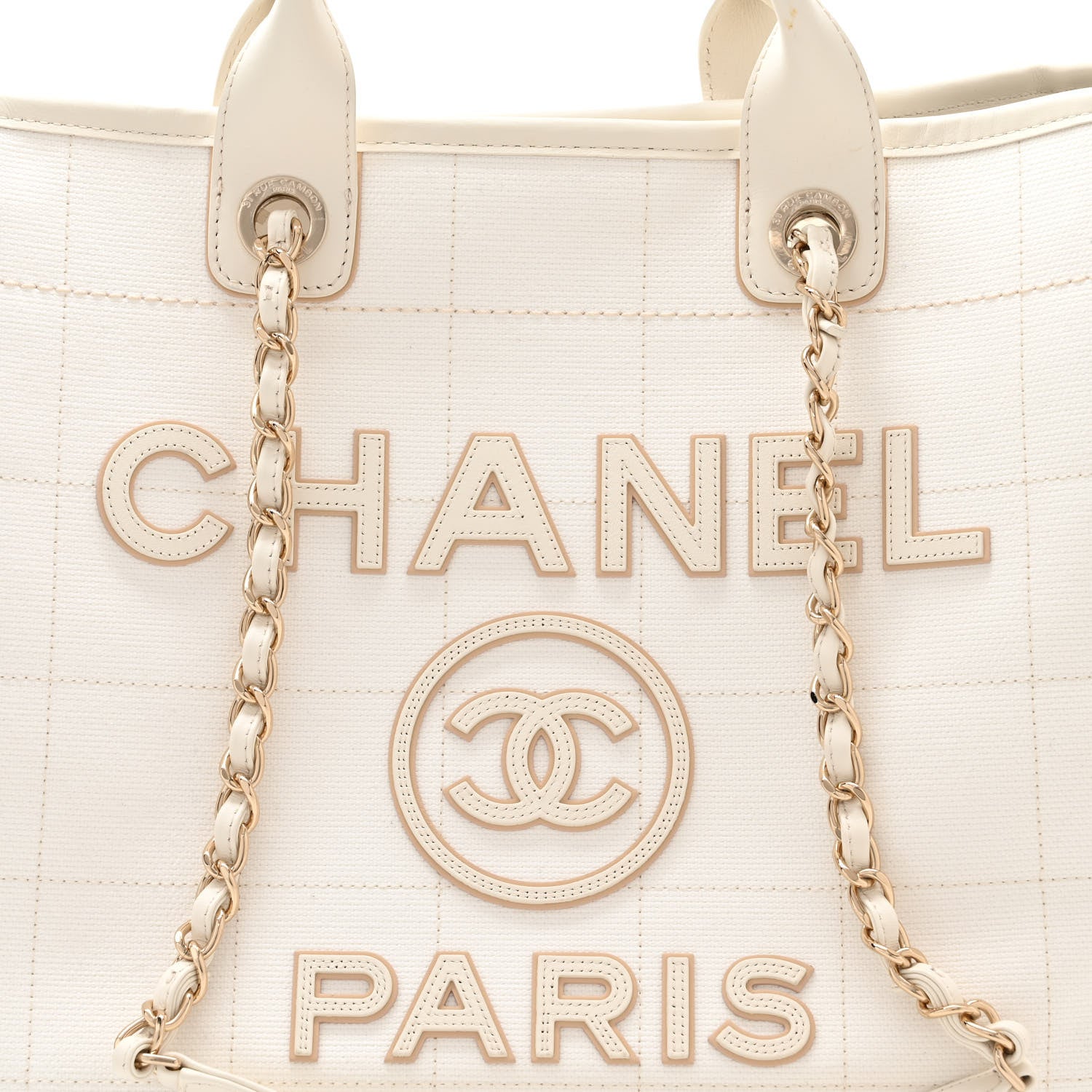 Chanel Cotton Medium Deauville Tote White 8 of 10