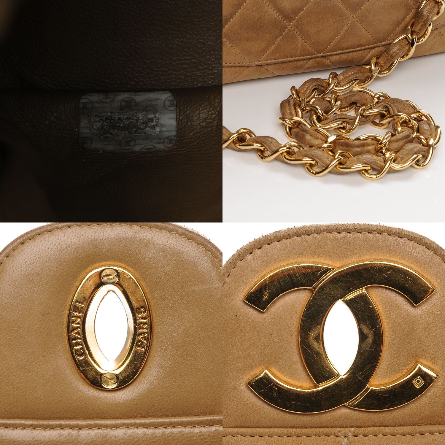 Chanel Lambskin Quilted Jumbo Single Flap Beige 10 of 10