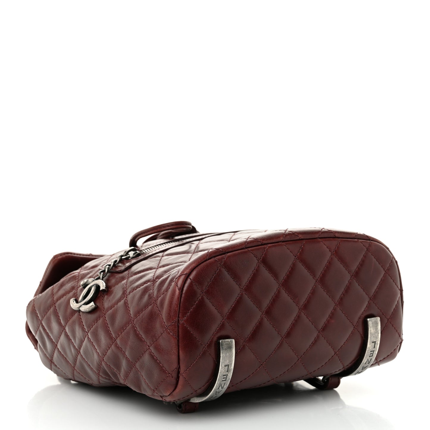 Glazed Calfskin Quilted Small Salzburg Backpack Burgundy