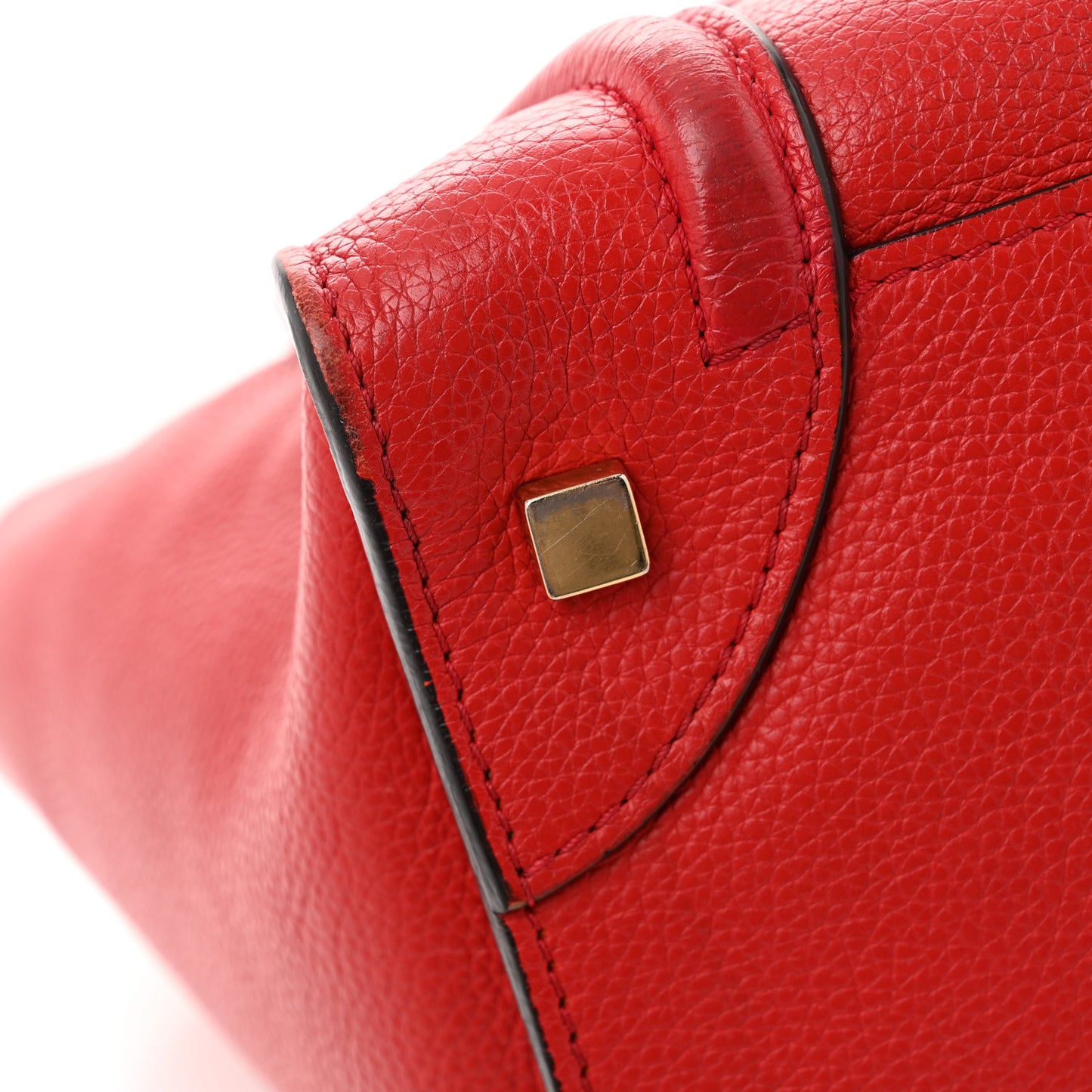 Drummed Calfskin Mini Luggage Coquelicot