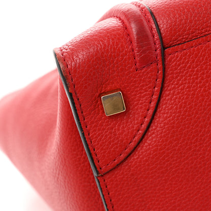 Celine Drummed Calfskin Mini Luggage Coquelicot 10 of 13