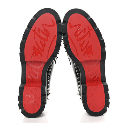 Christian Louboutin Calfskin Abrasivato Spike Womens Loafers 38.5 Black 6 of 9