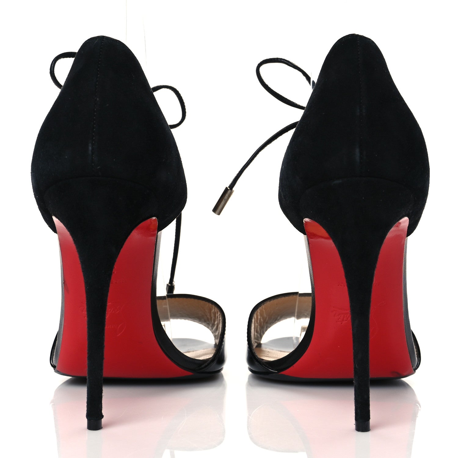 Christian Louboutin Patent Suede Mayerling 100 Sandals 38 Black 5 of 8