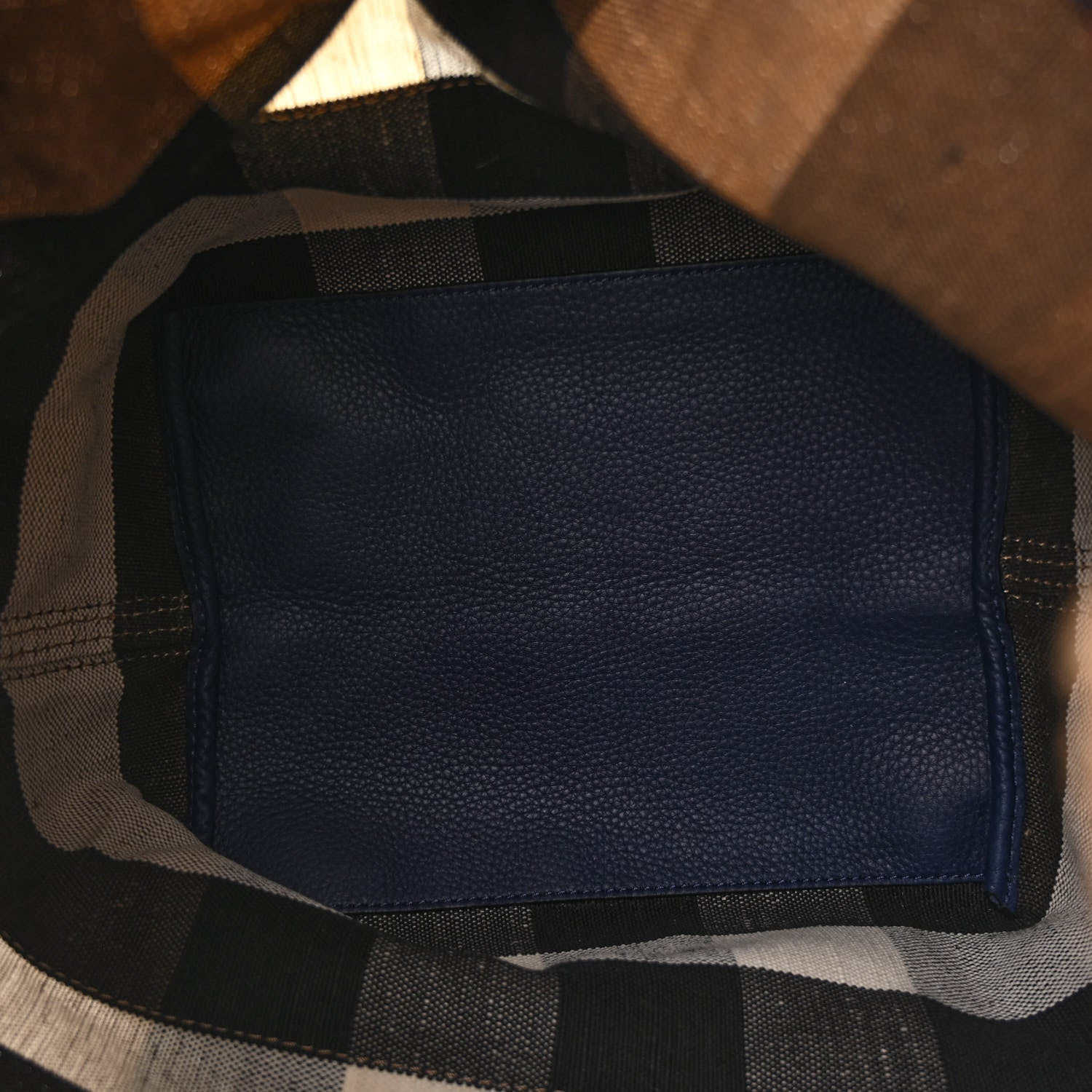 Burberry Grainy Calfskin House Check Canvas Heston Crossbody Blue 6 of 11