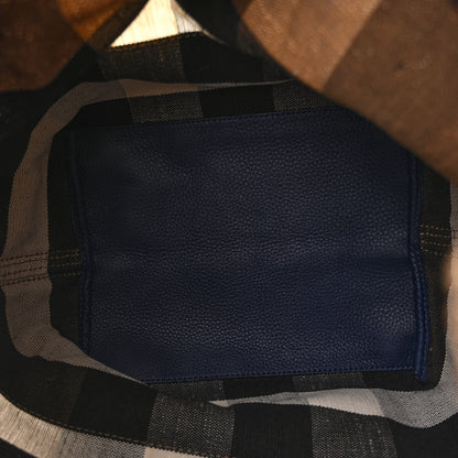 Burberry Grainy Calfskin House Check Canvas Heston Crossbody Blue 6 of 11
