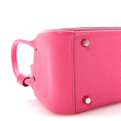 Hermes Taurillon Clemence Mini Lindy 20 Rose Shocking 10 of 12