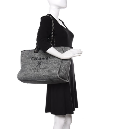 Chanel Canvas Medium Deauville Tote Charcoal 2 of 11