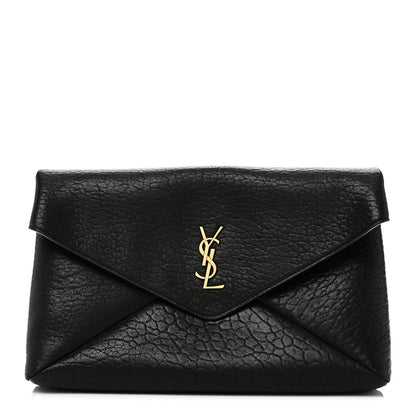Saint Laurent Grained Lambskin Cassandre Envelope Pouch Black 1 of 10