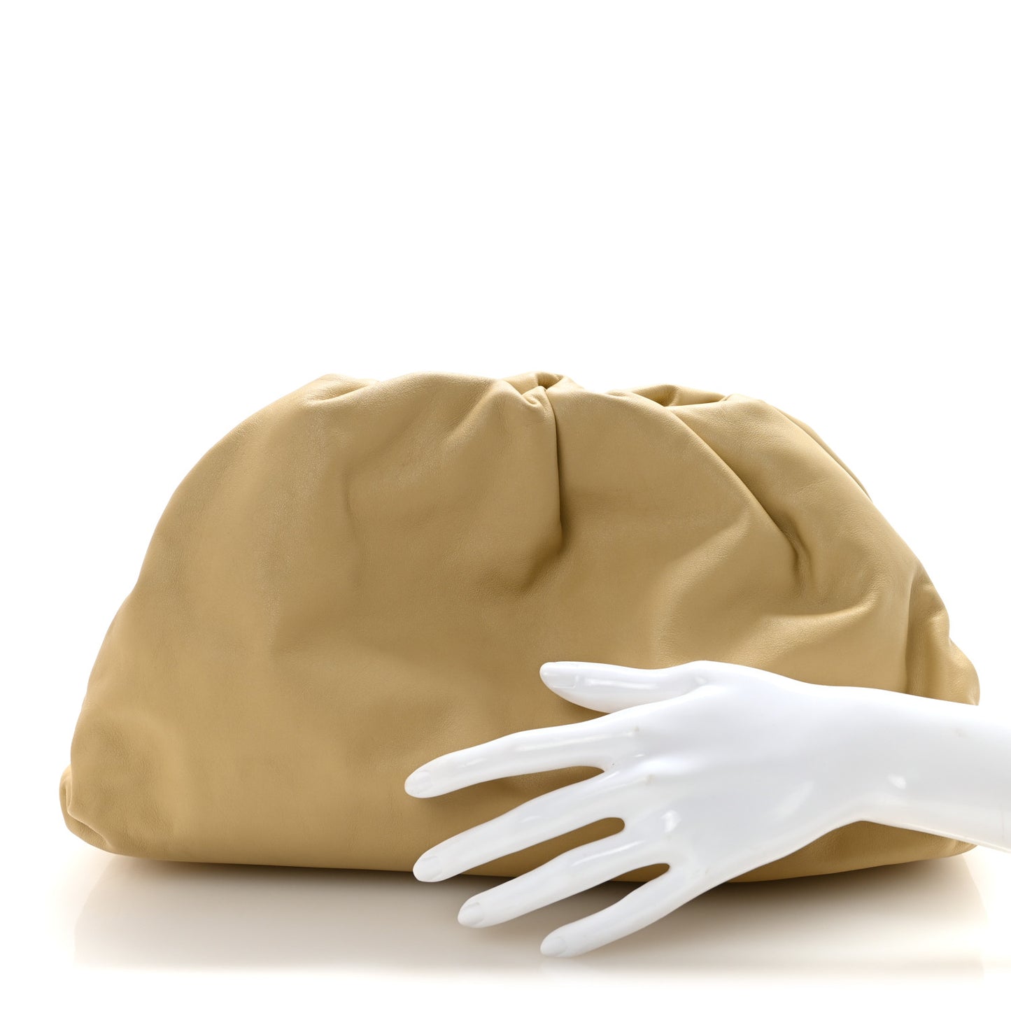 Smooth Butter Calf The Pouch Oversized Clutch Tapioca