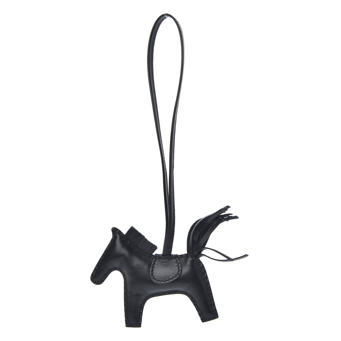 Milo Lambskin Grigri Rodeo Horse Bag Charm PM So Black