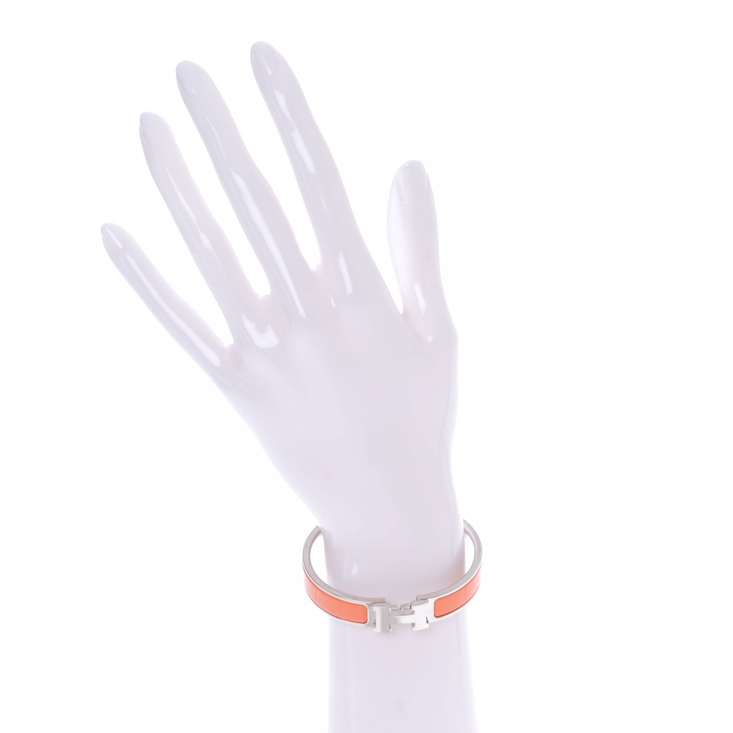 Hermes Narrow Enamel Clic Clac H Bracelet PM Orange 2 of 5