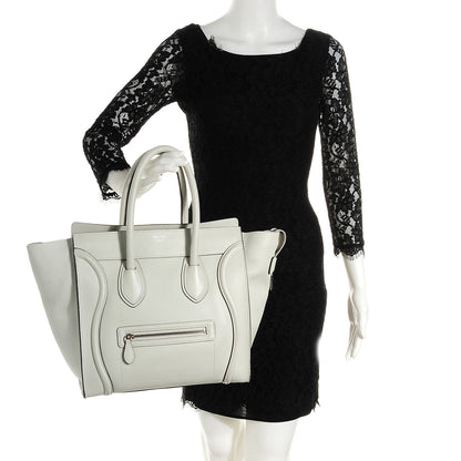 Celine Drummed Calfskin Mini Luggage Lune 2 of 8