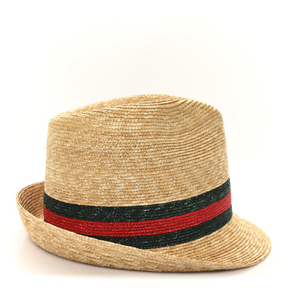 Gucci Abaca Straw Web Fedora Hat XL 6 of 9