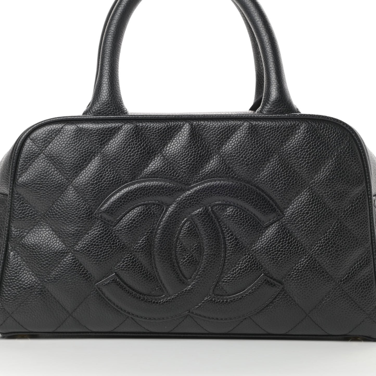 Caviar Quilted Small Bowler Black