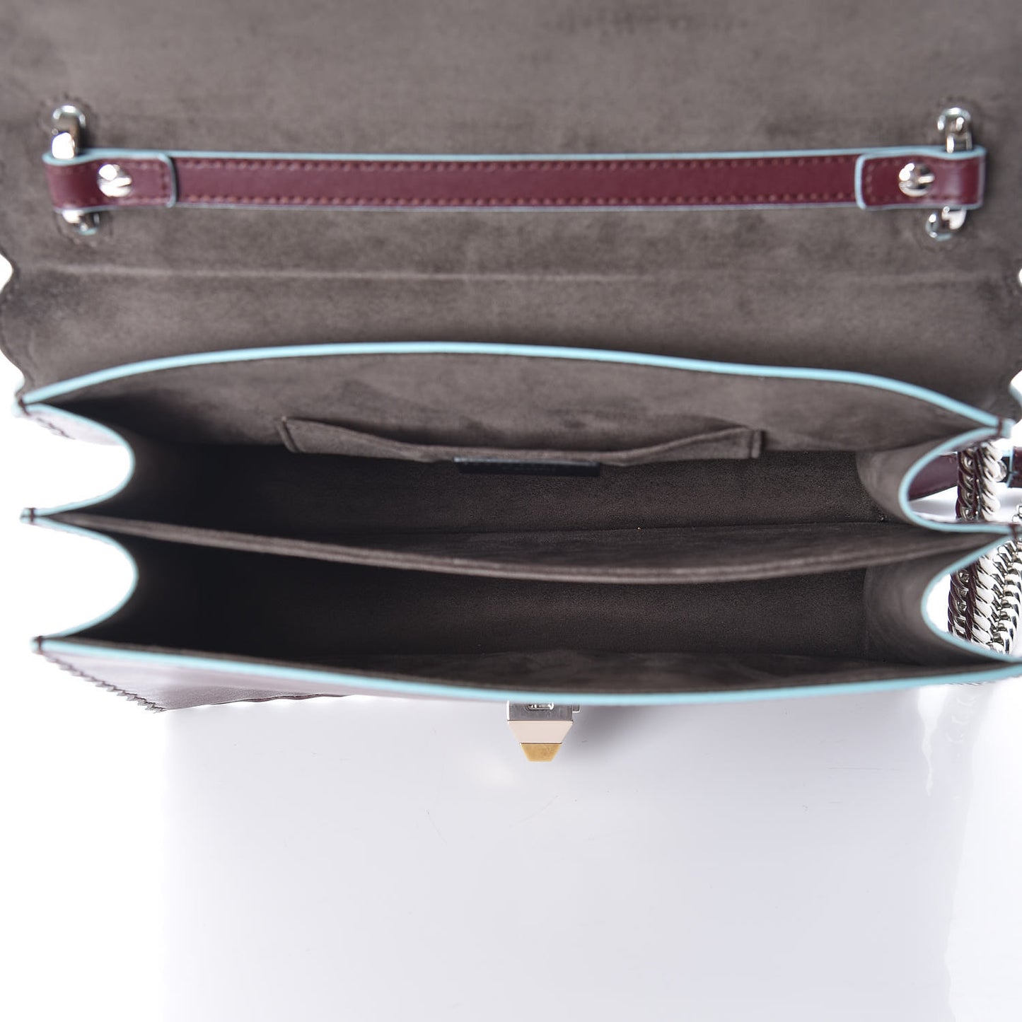 Vitello Liberty Scalloped Studded Kan I Shoulder Bag Bordeaux